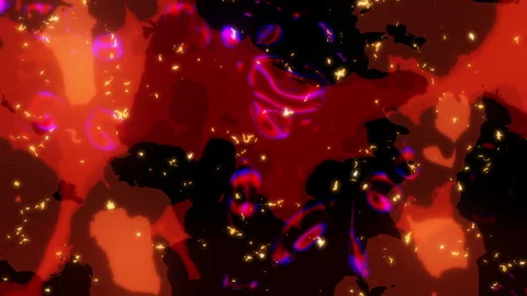 Abstract neon liquid animation background loop Stock Footage 341474312