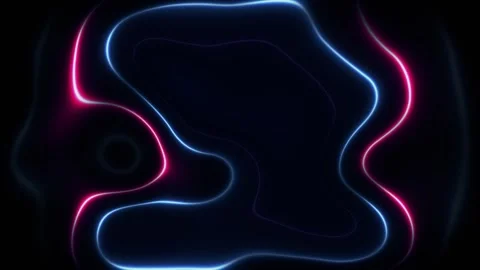 Abstract neon liquid background. Melt shapes liquid neon rays. Bright connection Stock Footage 254884174