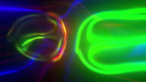 Abstract Neon Liquid Shapes Background With Green and Multicolor Glow Stock Footage 332304561
