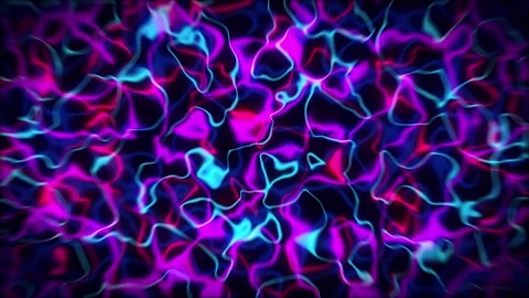 Abstract Neon Liquid Waves Background with Glowing Purple Blue Flow Animation Stock Footage 340193082