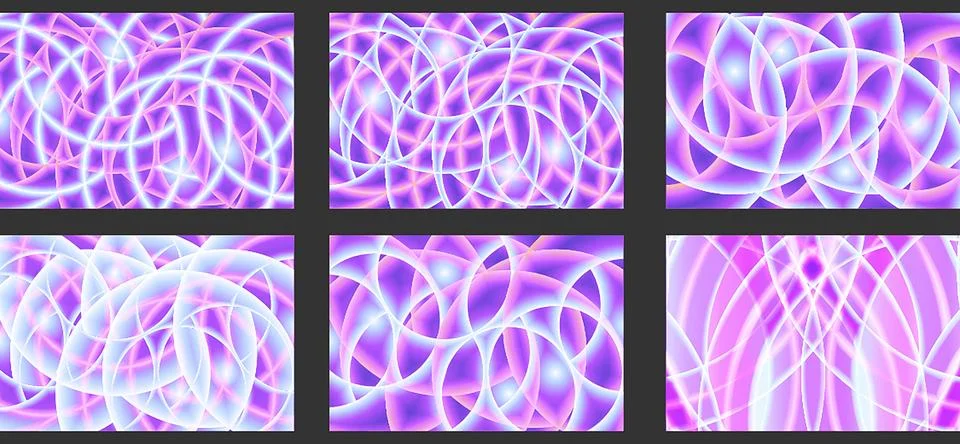 Abstract neon lite 3d gradient color style with wavy style with in a set Stock Illustration