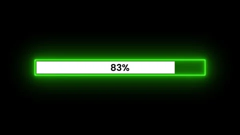 Abstract neon loading icon with text percentage animation Stock Footage 321478545