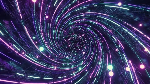 Abstract Neon Loop – Futuristic Glowing Motion Background Video stock 316410790
