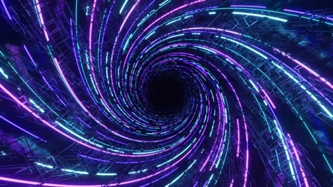 Abstract Neon Loop – Futuristic Glowing Motion Background Stock Footage 316410792