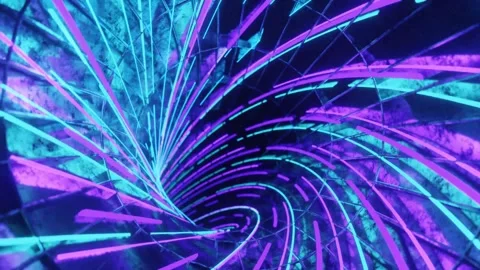Abstract Neon Loop – Futuristic Glowing Motion Background Stock Footage 316410799