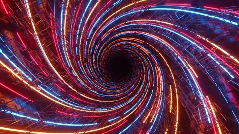 Abstract Neon Loop – Futuristic Glowing Motion Background Stock Footage 316410817