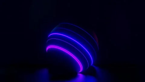 Abstract Neon Loop – Futuristic Glowing Motion Background Stock Footage 316410877