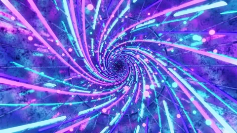 Abstract Neon Loop – Futuristic Glowing Motion Background Stock Footage 316410933