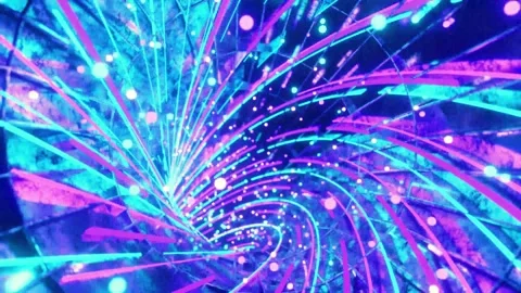 Abstract Neon Loop – Futuristic Glowing Motion Background Stock Footage 316411150
