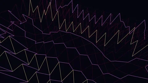 Abstract Neon Low Poly Wireframe Mesh Animation Stock-Footage 335023174