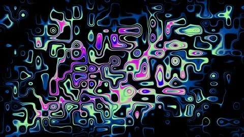 Abstract Neon Luminous Liquid Grid Pattern Texture on Black Background - Vibrant 스톡 일러스트