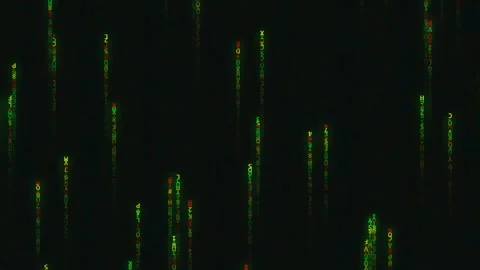 Abstract neon matrix background with flowing digital lines Video stock 339191925