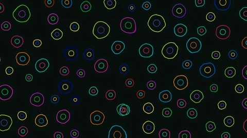 Abstract Neon Microscopic Cells and Particles Loop on Black Background 2 Stock Footage 334141828