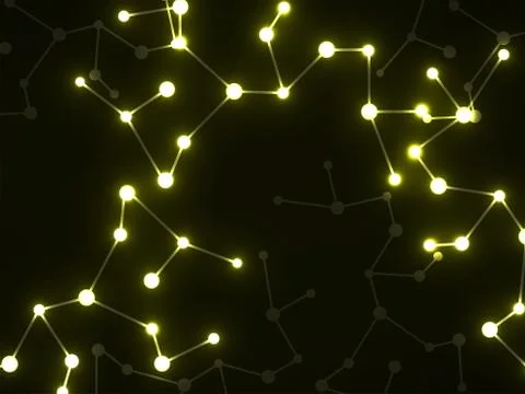 Abstract neon molecular structure, scientific glowing background. Technology  イラスト素材