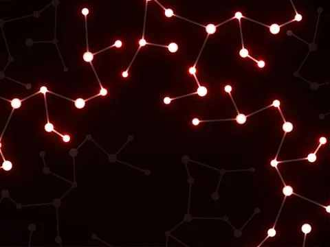 Abstract neon molecular structure, scientific glowing background. Technology  스톡 일러스트