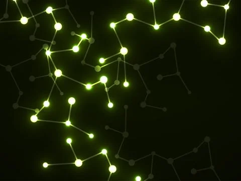 Abstract neon molecular structure, scientific glowing background. Technology  イラスト素材