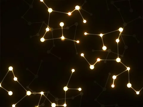 Abstract neon molecular structure, scientific glowing background. Technology  イラスト素材