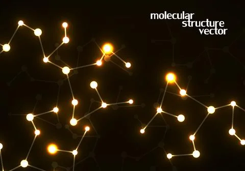 Abstract neon molecular structure, scientific glowing background. Technolog.. イラスト素材