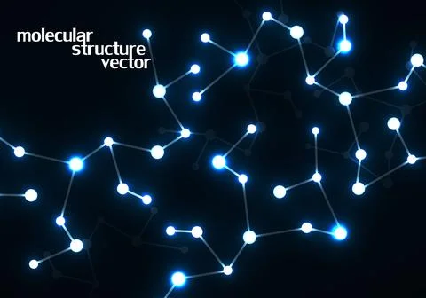Abstract neon molecular structure, scientific glowing background. Technolog.. Stock Illustration