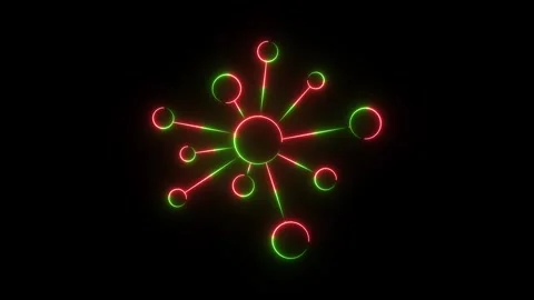 Abstract neon molecule background loopable animation. Molecule Flat icon. M.. Stock Footage 252956307