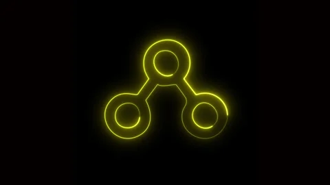 Abstract neon molecule shape motion background. Stock Footage 332089907