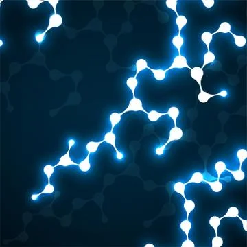Abstract neon molecule structure of DNA, glowing background イラスト素材
