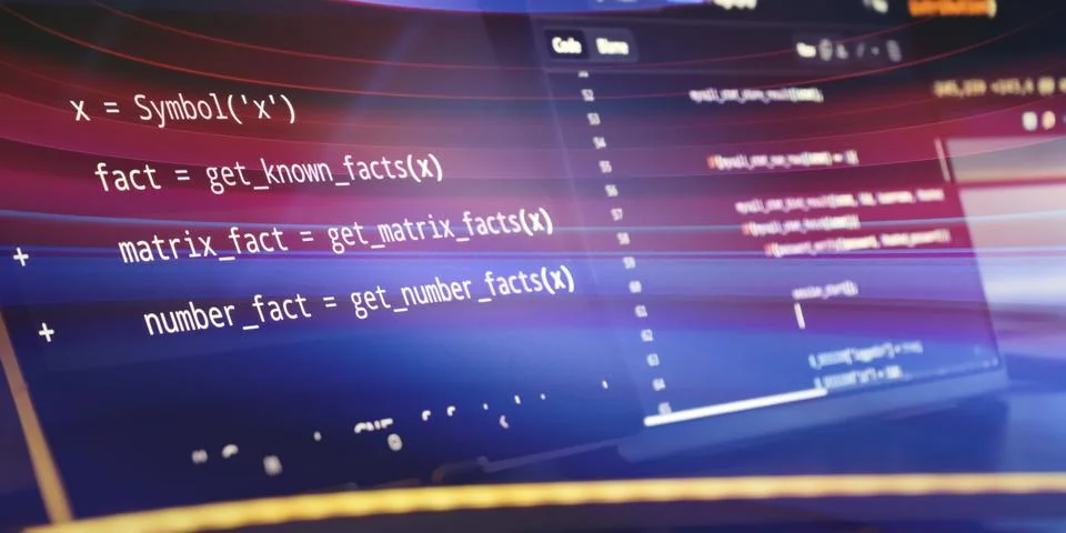Abstract Neon Motion Blur Programming Interface with Source Code Lines and .. Stock Photos