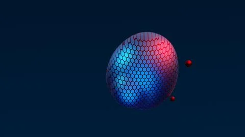 Abstract neon multicolored metaball with scale reptile texture meta ball bubble Stock Illustration