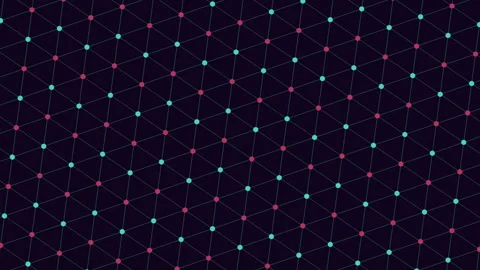 Abstract neon network grid with connected nodes, futuristic technology Stock Footage 333173166