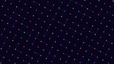 Abstract neon network nodes and connecting lines on dark tech background footage Stock Footage 333170970