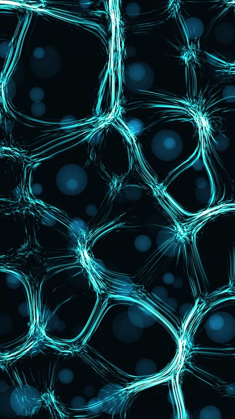 Abstract Neon Network Pattern on Dark Background for Technology Graphics Stock Footage 267034878
