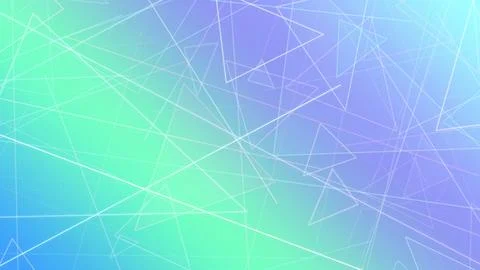 An abstract neon network of triangles and lines sweeps across a calm green .. Stock Illustration