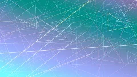Abstract neon network triangles and connecting lines in blue and green crea.. Stock Illustration