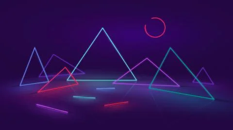 Abstract Neon or LED Background Concept and Design Stock Illustration