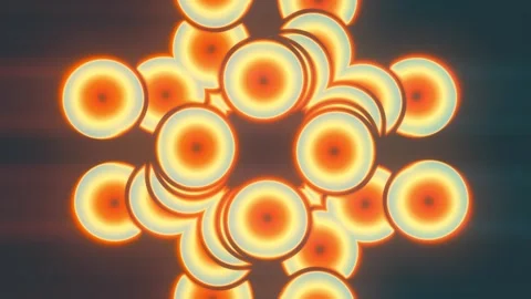Abstract Neon Orange Circles 3D Seamless Loop 库存影片 339055521