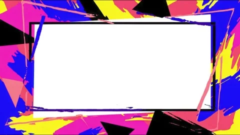 Abstract neon paint splatter decorative border for copy space text overlay .. Stockbeeldmateriaal 339791811