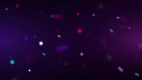 Abstract neon particle background, with floating glowing, geometric shapes .. Video stock 344860473