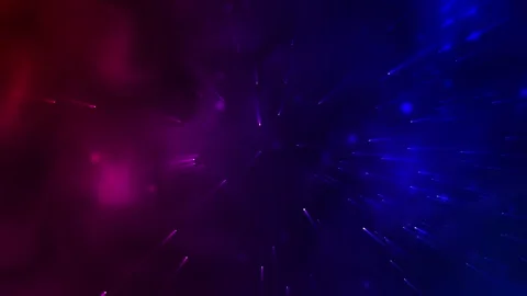 Abstract Neon Particle Burst Loop and Blue Glowing Light Streaks Stock Footage 345719445