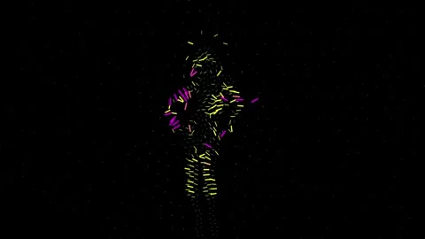 Abstract Neon Particle Dancer Energetic Motion Graphic Silhouette 動画素材 333969406