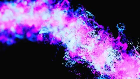Abstract Neon Particle Wave Flow Stock Illustration
