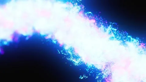 Abstract Neon Particle Wave Flow Stock Illustration