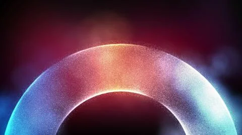 Abstract neon particles in circular motion イラスト素材
