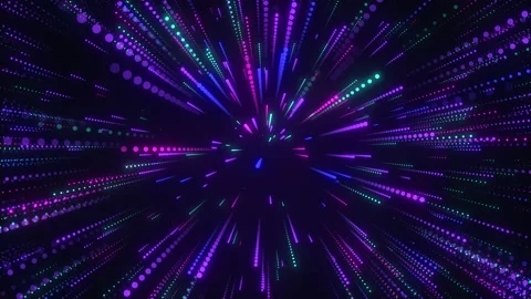 Abstract neon particles. Modern background, glowing neon lights. space fly Video stock 166533685
