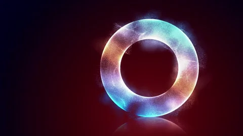 Abstract neon particles moving in a circle 스톡 동영상 264771819