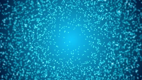 Abstract neon particles slowly rotating on a blue background. 4K Stock Footage 153974673