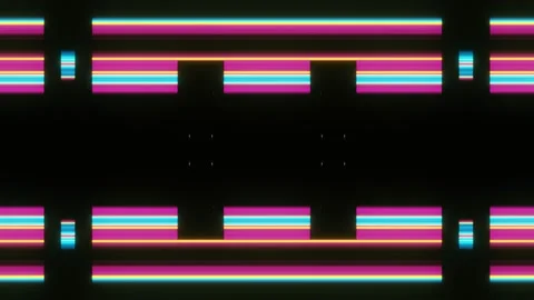Abstract neon pattern on a black background for shows and celebrations Stock Footage 200772315