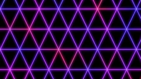 Abstract neon pattern loop animation. neon lights. triangle shapes, futuristic Video stock 169724216