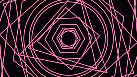 Abstract Neon Pink Geometric Lines Pattern Background for Digital Art and Tec Stock Footage 342204589