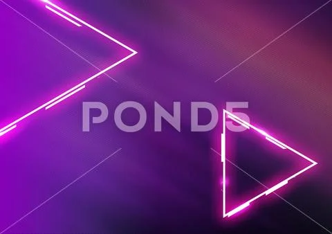 Abstract neon pink violet triangle background PSD Template