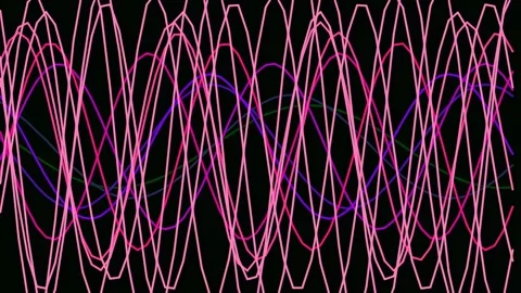 Abstract neon pink wave lines pattern background for dynamic motion energy .. Stock Footage 341058879